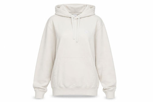 Nike Women Beige Pullover Hoodie Small Cotton Blend Logo Casual