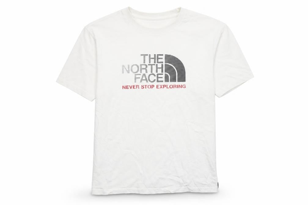 The North Face Boys White Logo Outdoor Graphic Cotton T-Shirt Size L