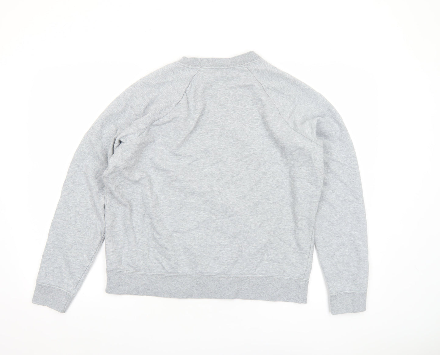 Nike Women Grey Crew Neck Long Sleeve Cotton Blend Sweatshirt L