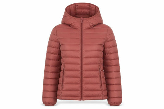 Pull & Bear Women Brown Hooded Puffer Jacket Size 8