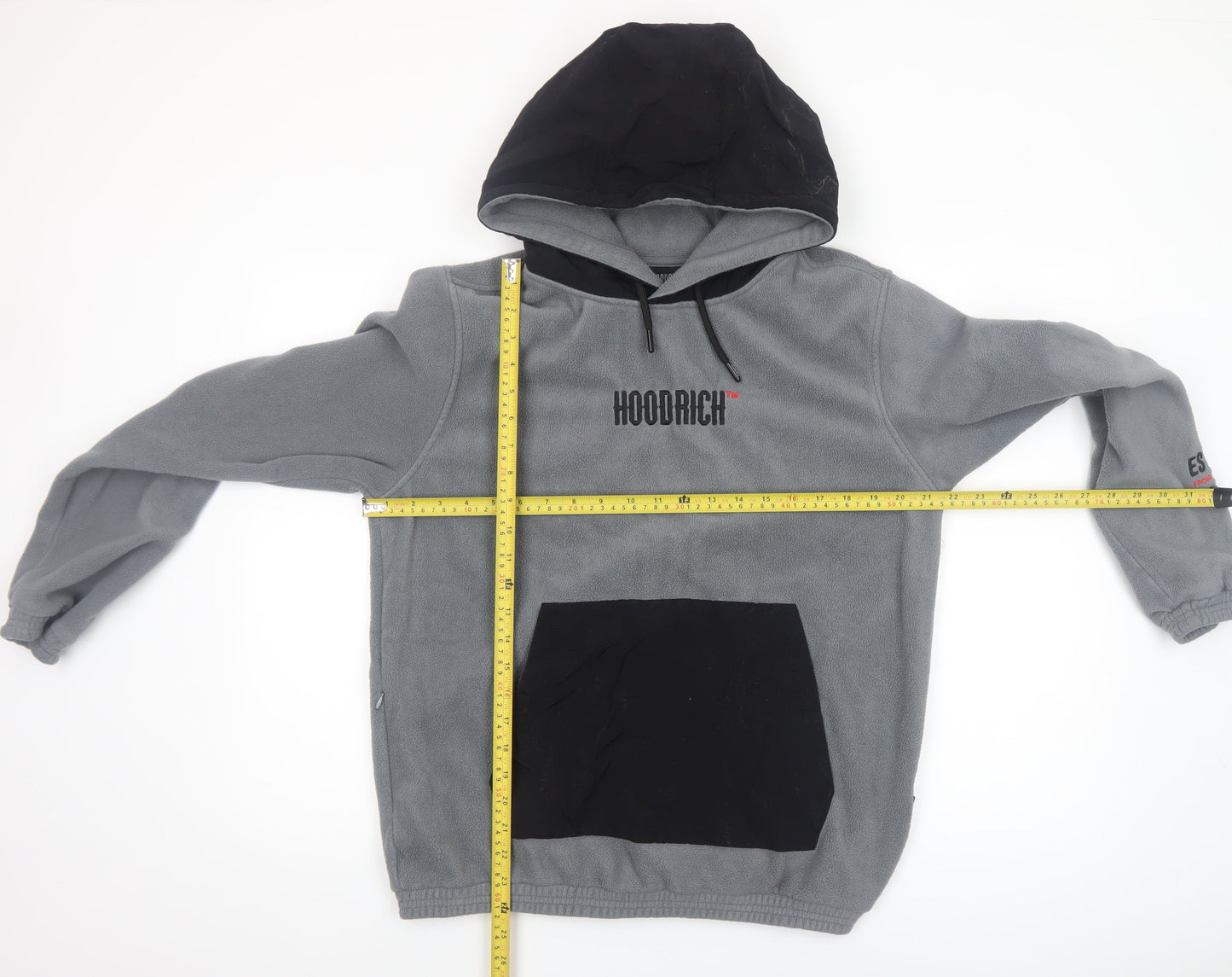 Hoodrich Mens Grey Fleece Pullover Hoodie Size S