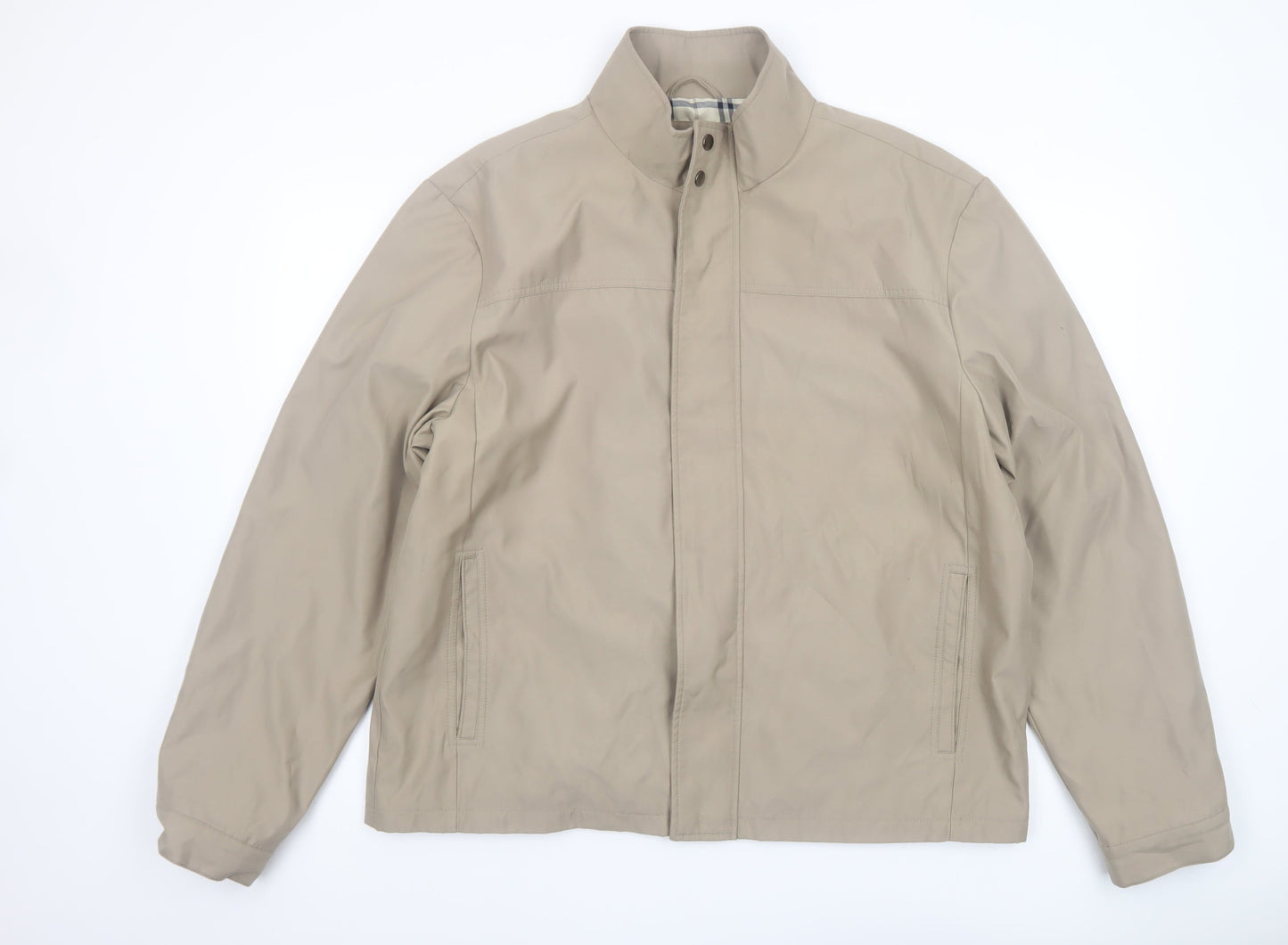 Hutson Harbour Men's Beige XL Stand-Up Collar Lined Jacket