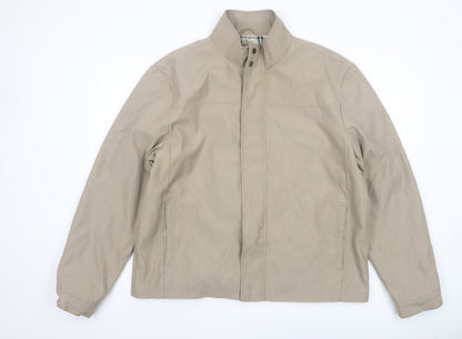 Hutson Harbour Men's Beige XL Stand-Up Collar Lined Jacket