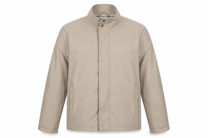 Hutson Harbour Men's Beige XL Stand-Up Collar Lined Jacket