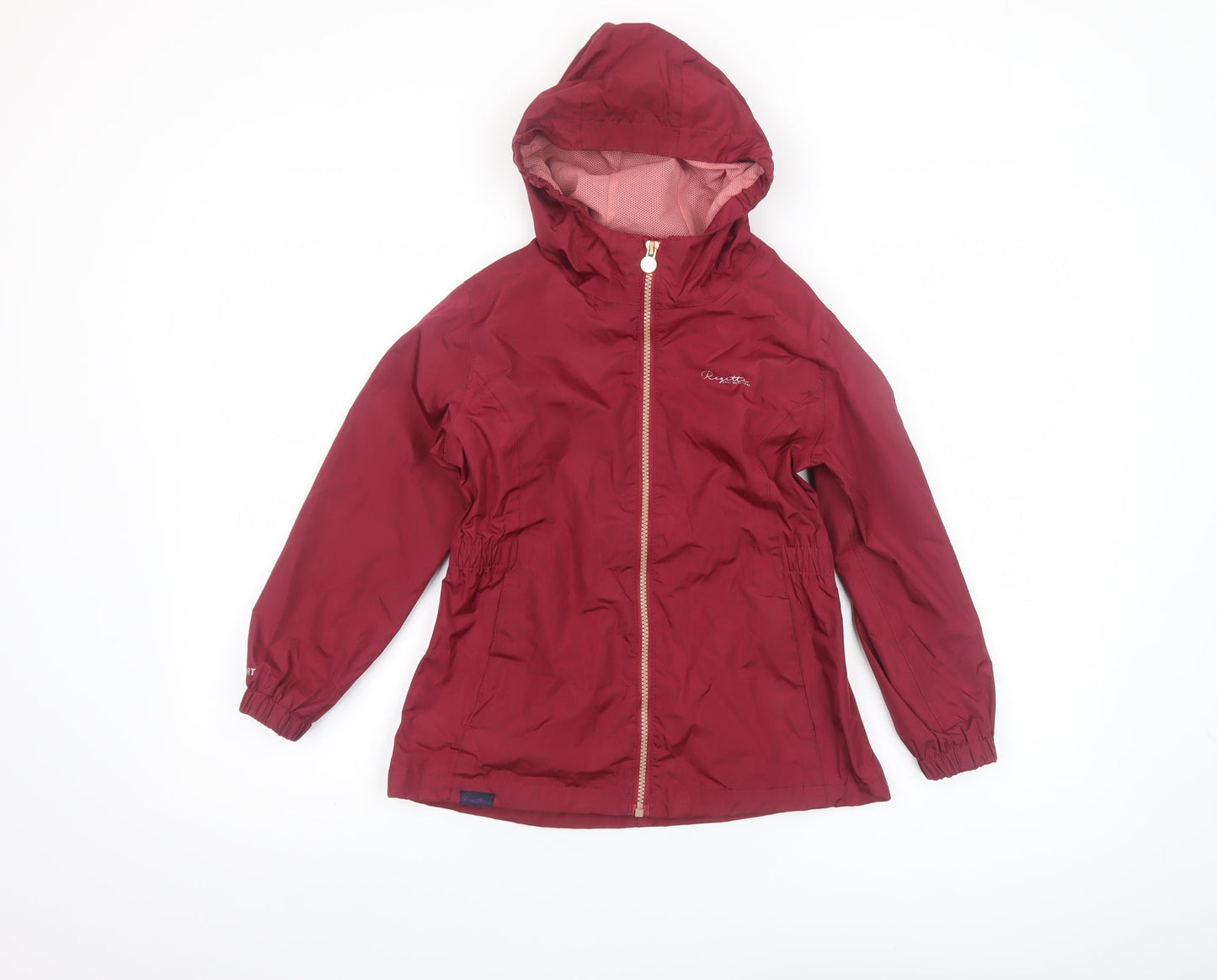 Regatta Girls Red Hooded Waterproof Rain Coat Jacket 7-8 Years