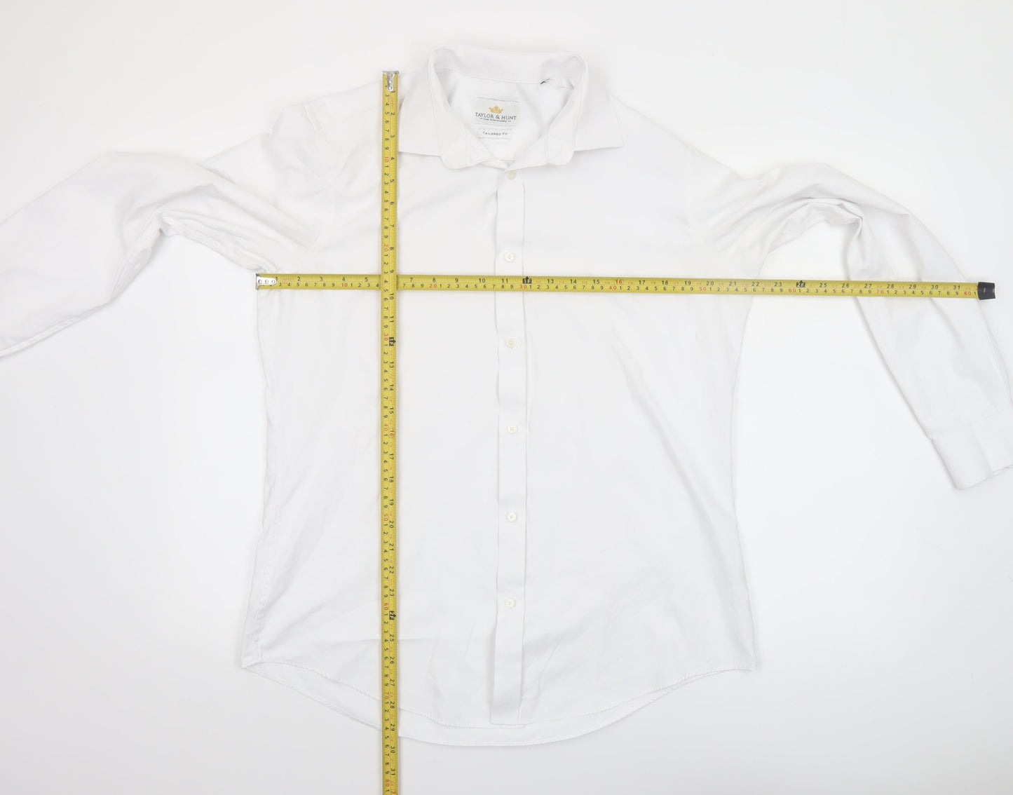 Taylor & Hunt Mens White Slim Fit Formal Dress Shirt 16in 41cm