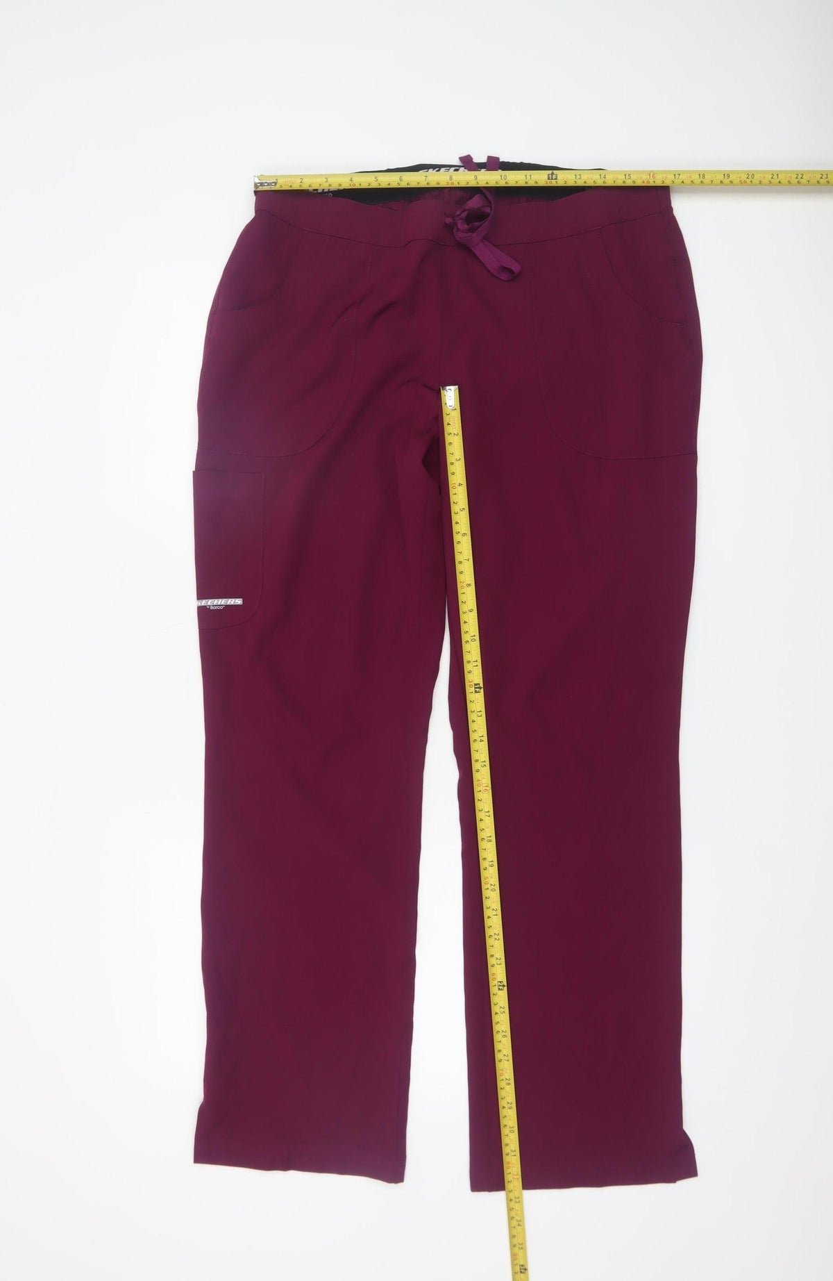 Skechers Women Burgundy Drawstring Straight Leg Trousers L Polyester Blend