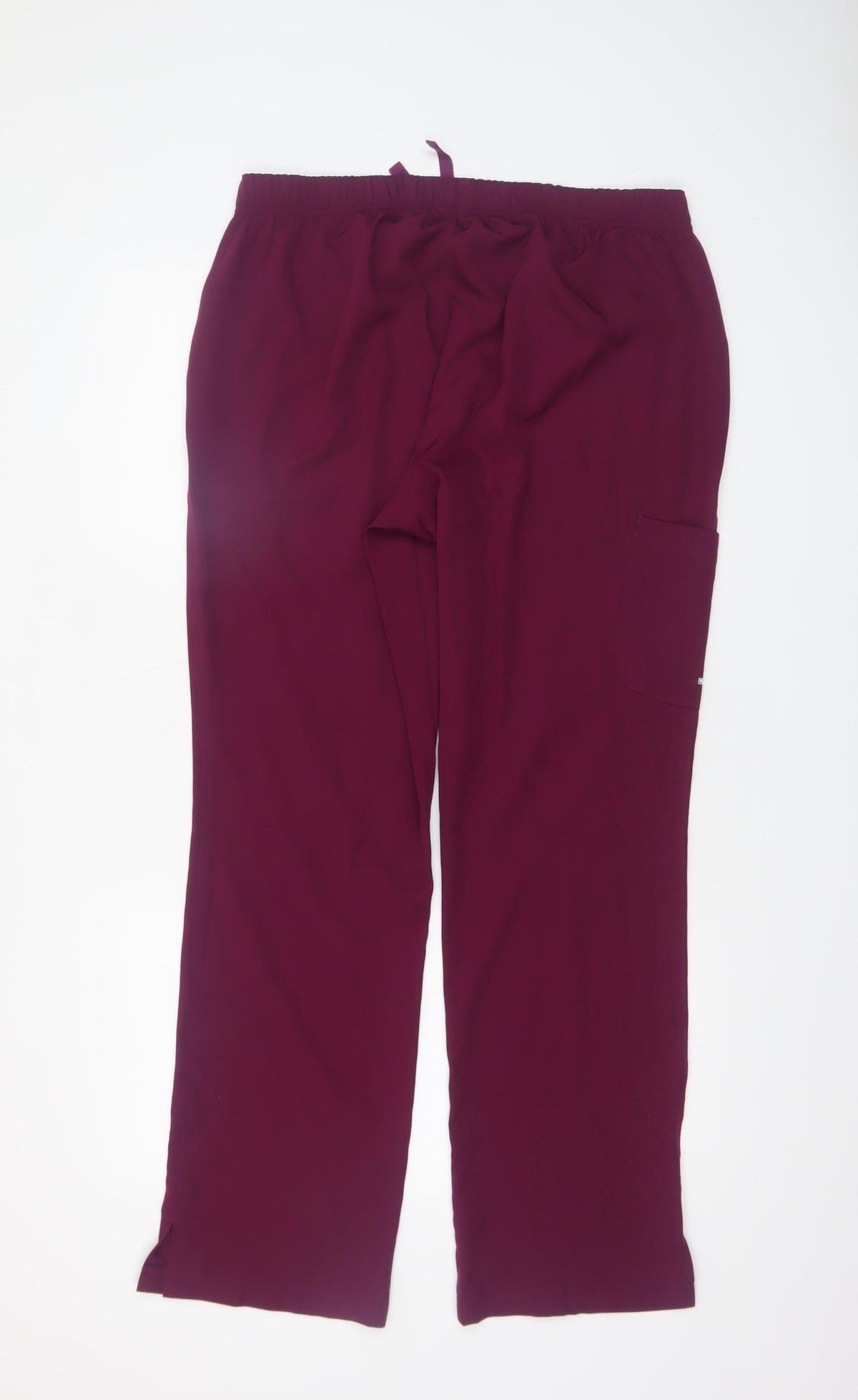 Skechers Women Burgundy Drawstring Straight Leg Trousers L Polyester Blend