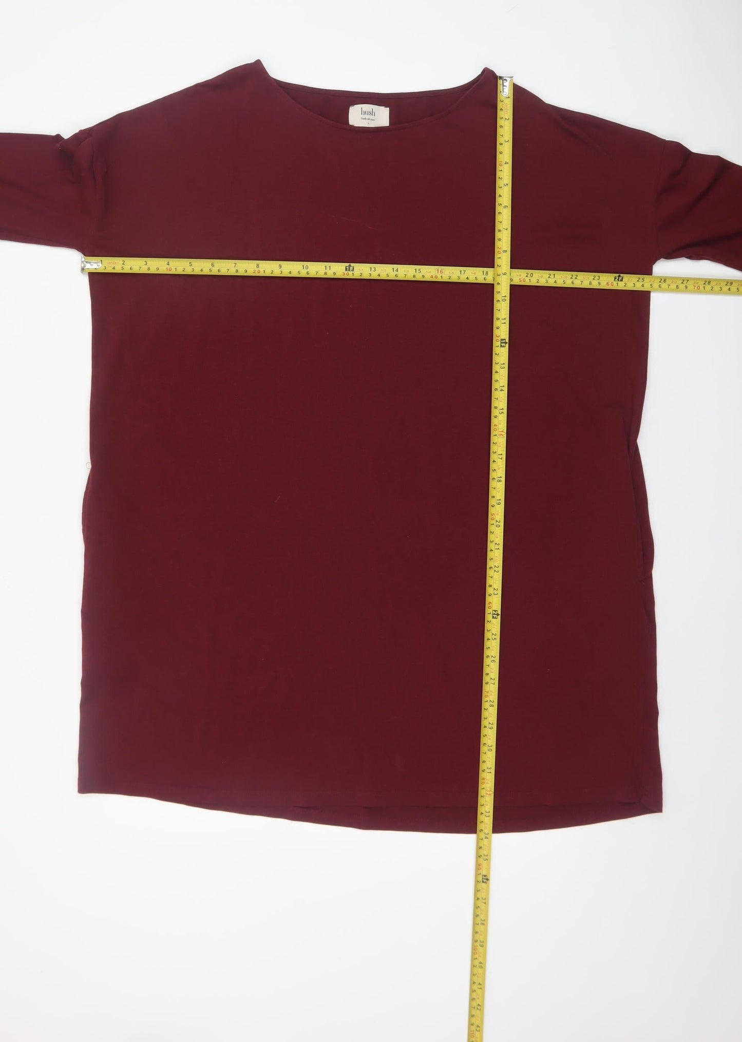 Hush Women's Red Basic Jersey Boat Neck T-Shirt Size S