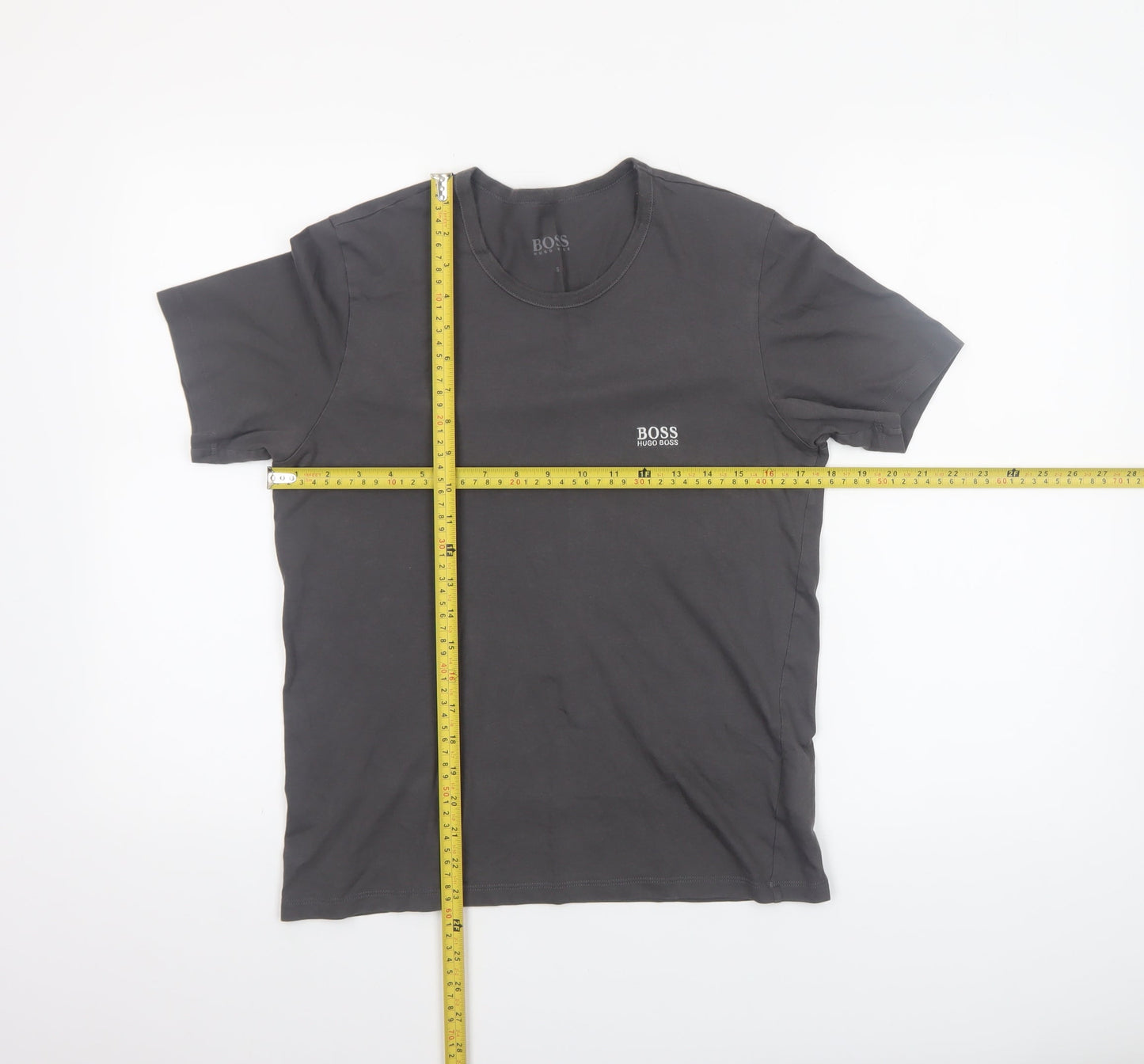 Hugo Boss Men's Black Cotton Crew Neck Logo T-Shirt Size S