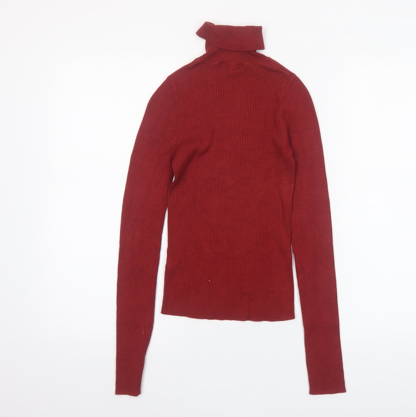 Miss Selfridge Womens Red Roll Neck Slim Fit Jumper Size 6