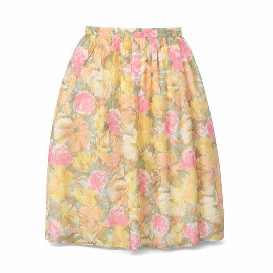 Carmelle Womens Floral A-Line Cotton Skirt Size 14 Multicoloured
