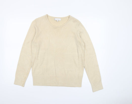 Debenhams Women’s Beige Crew Neck Acrylic Jumper Size 12