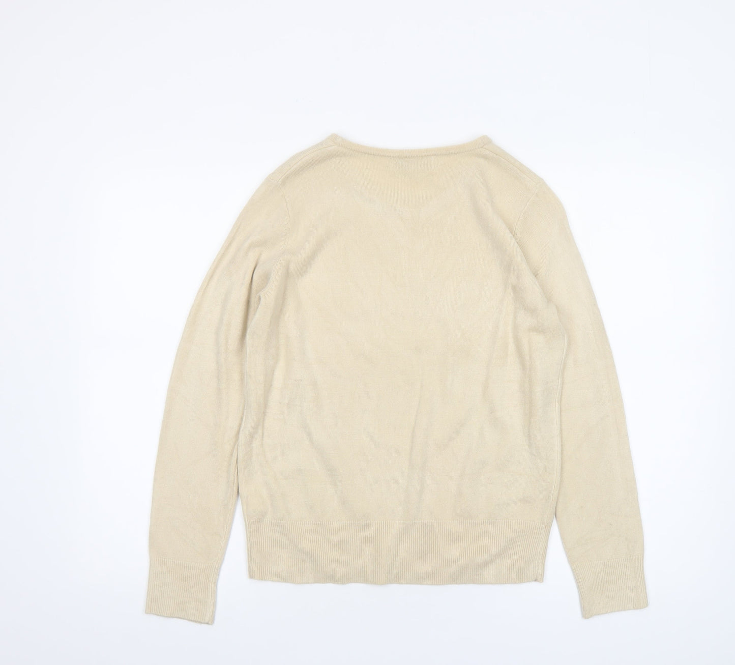 Debenhams Women’s Beige Crew Neck Acrylic Jumper Size 12