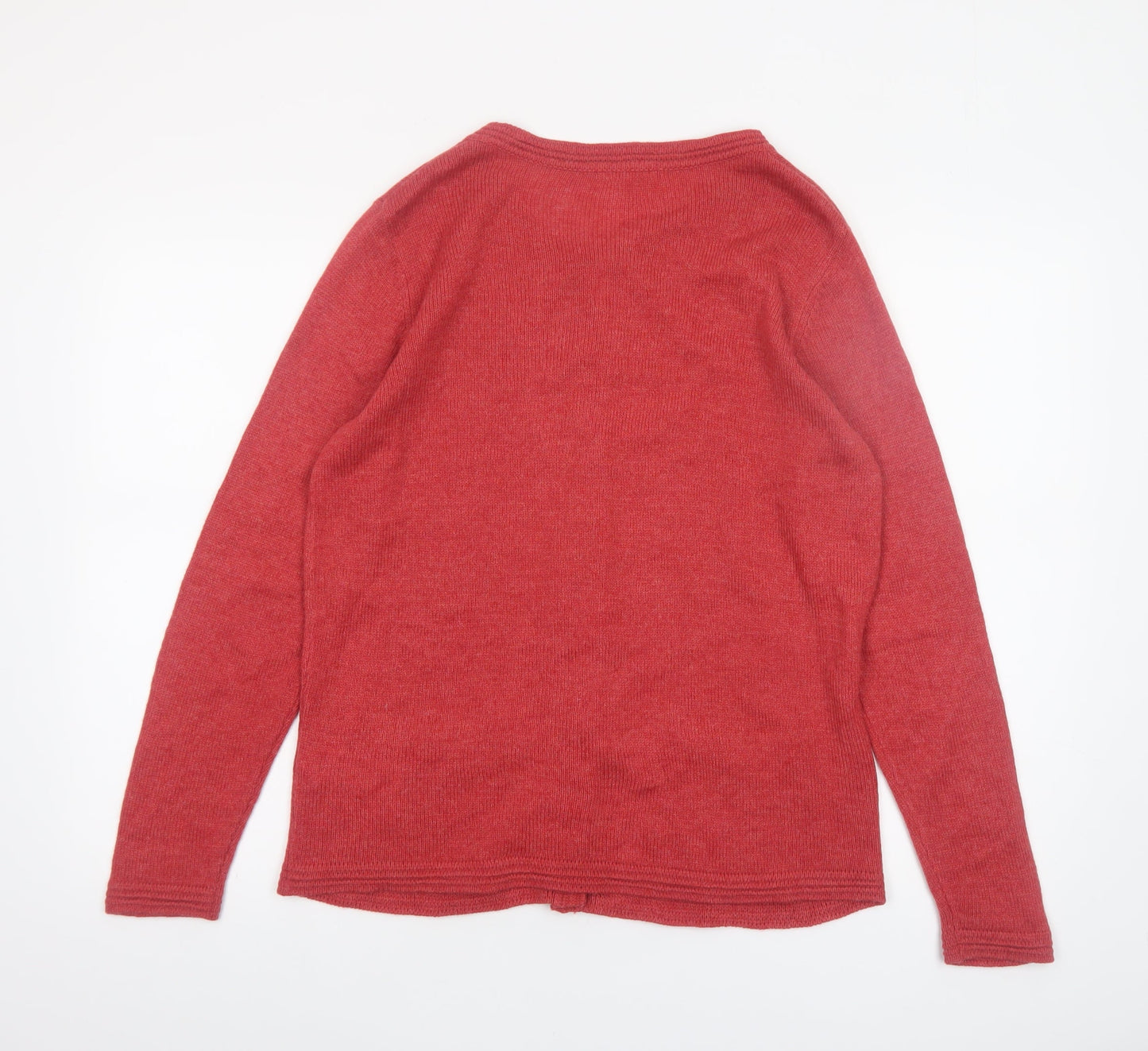 Marks and Spencer Women Red Button Cardigan UK 16 Acrylic Wool Knit