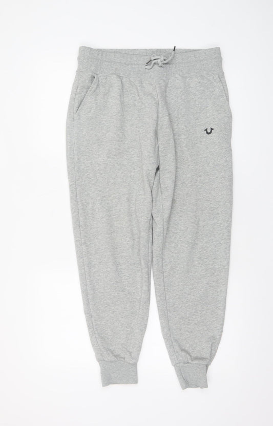 True Religion Men’s Grey Sweatpants M Regular Fit Tapered Fleece