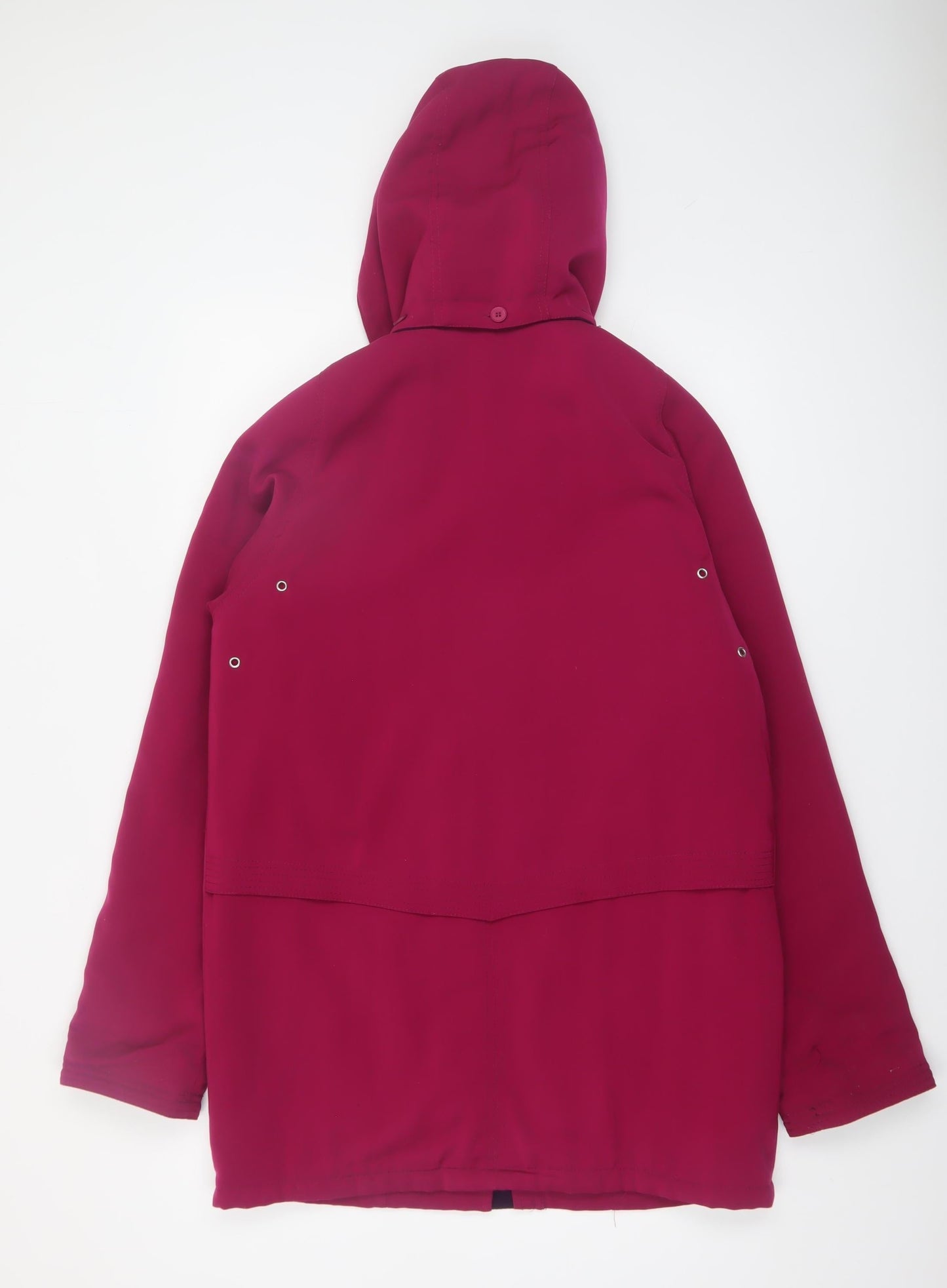 EWM Pure Classics Women’s Magenta Hooded Mid-Length Polyester Coat Size 10