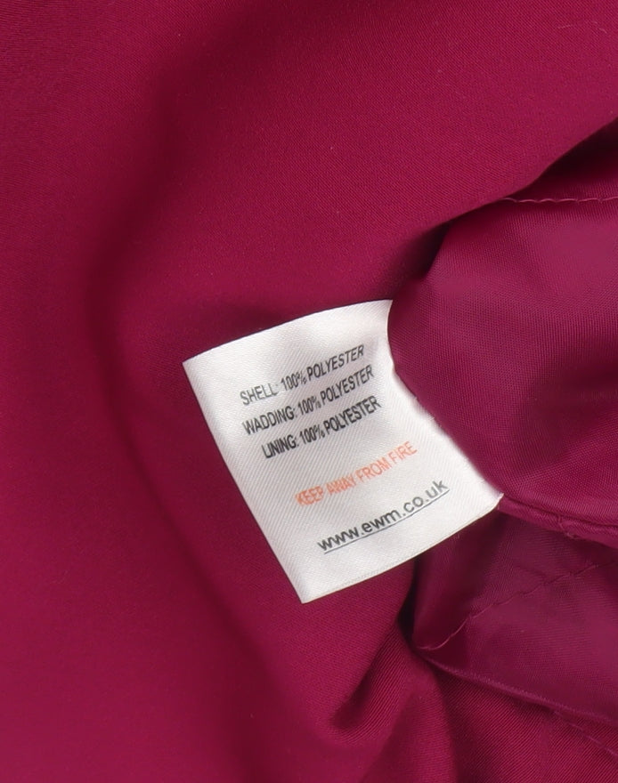 EWM Pure Classics Women’s Magenta Hooded Mid-Length Polyester Coat Size 10