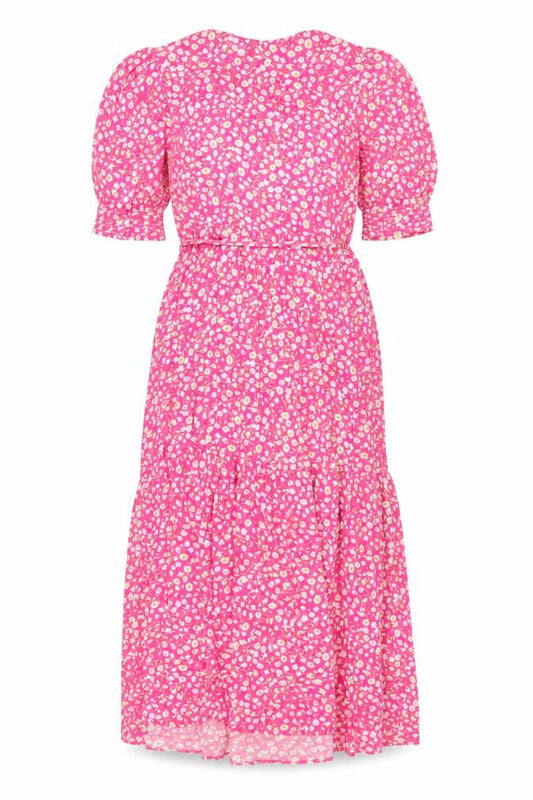 Marks & Spencer Women's Pink Floral V-Neck Wrap Dress Size 6