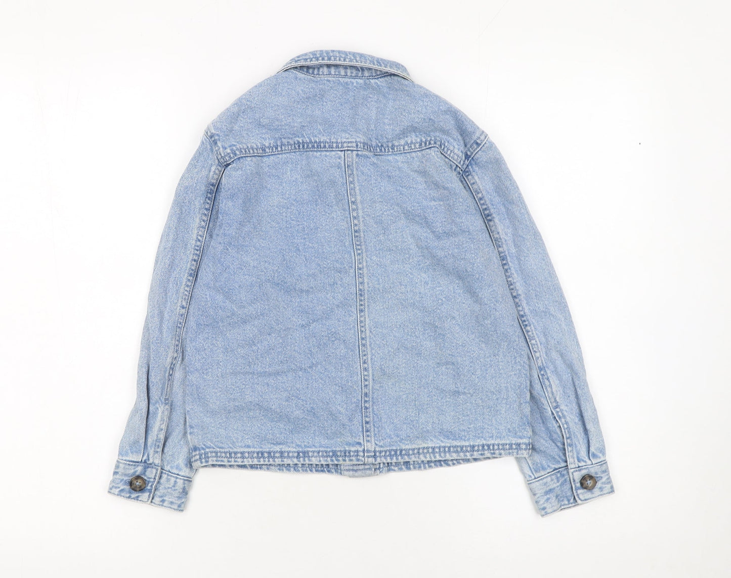 Leigh Tucker Willow Girls Blue Denim Embroidered Shirt Jacket 8-9 Years
