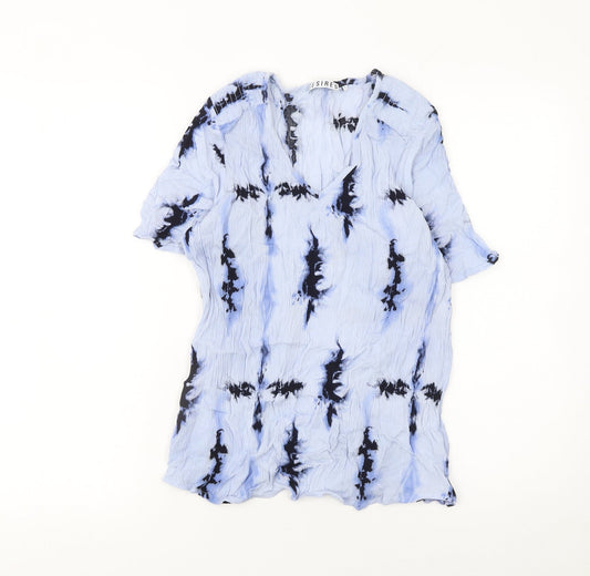 Desires Women Blue Tie-Dye Viscose Tunic Blouse Size L
