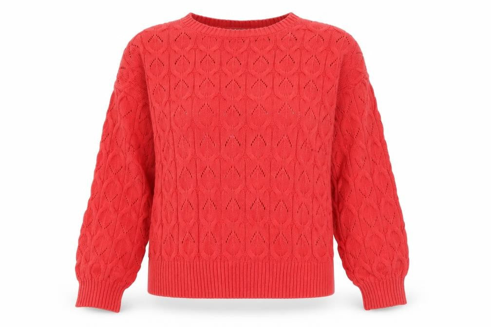 Kelly & Grace Women’s Red Cable Knit Crew Neck Jumper XL