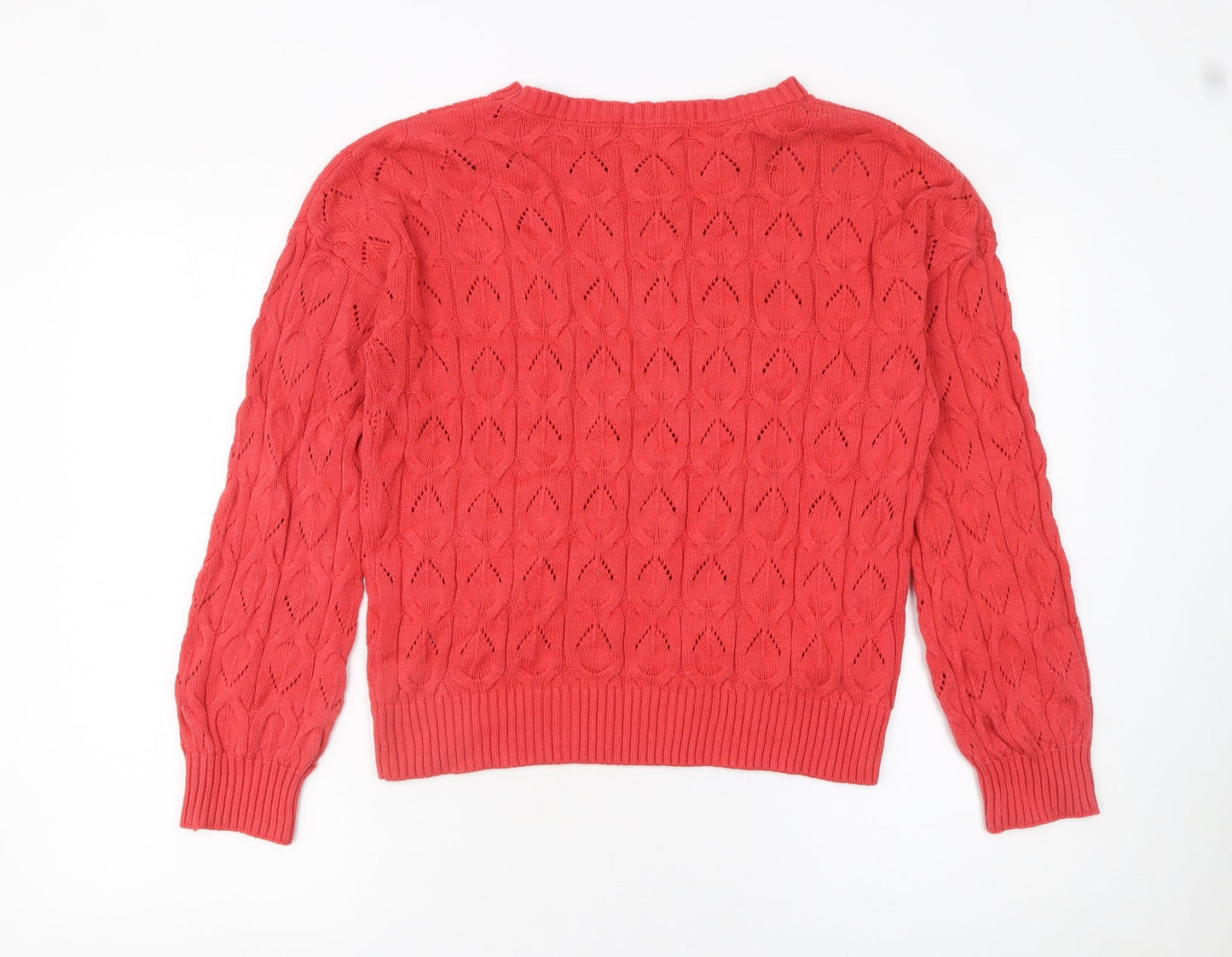 Kelly & Grace Women’s Red Cable Knit Crew Neck Jumper XL