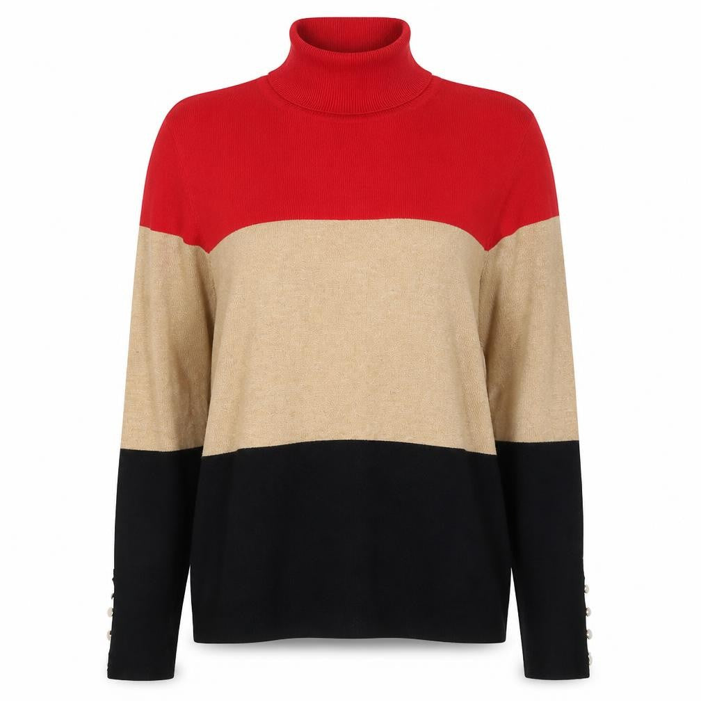 Wallis Women’s Multicoloured Roll Neck Striped Knit Jumper Size 16