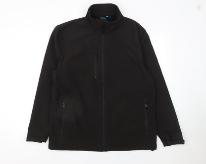 Fort Workwear Men’s Black Soft Shell Jacket M Windproof Water Resistant