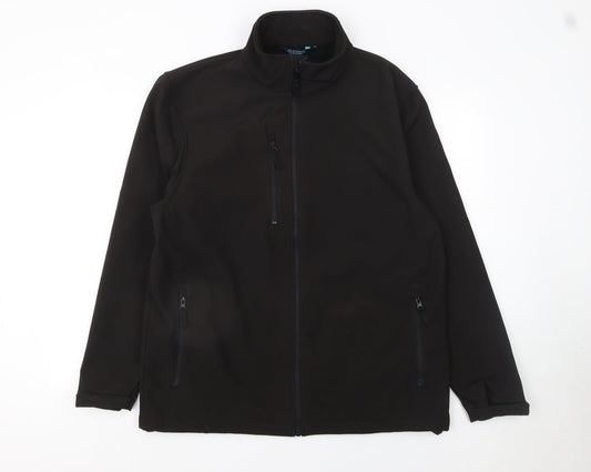 Fort Workwear Men’s Black Soft Shell Jacket M Windproof Water Resistant