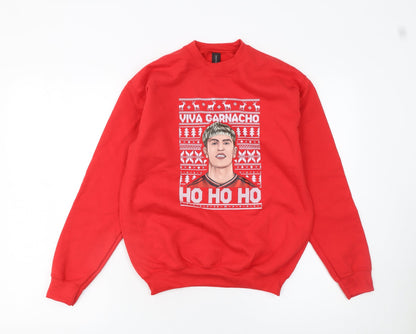 Additional front view of Gildan boys’ red christmas pullover sweatshirt l funny graphic ho ho ho