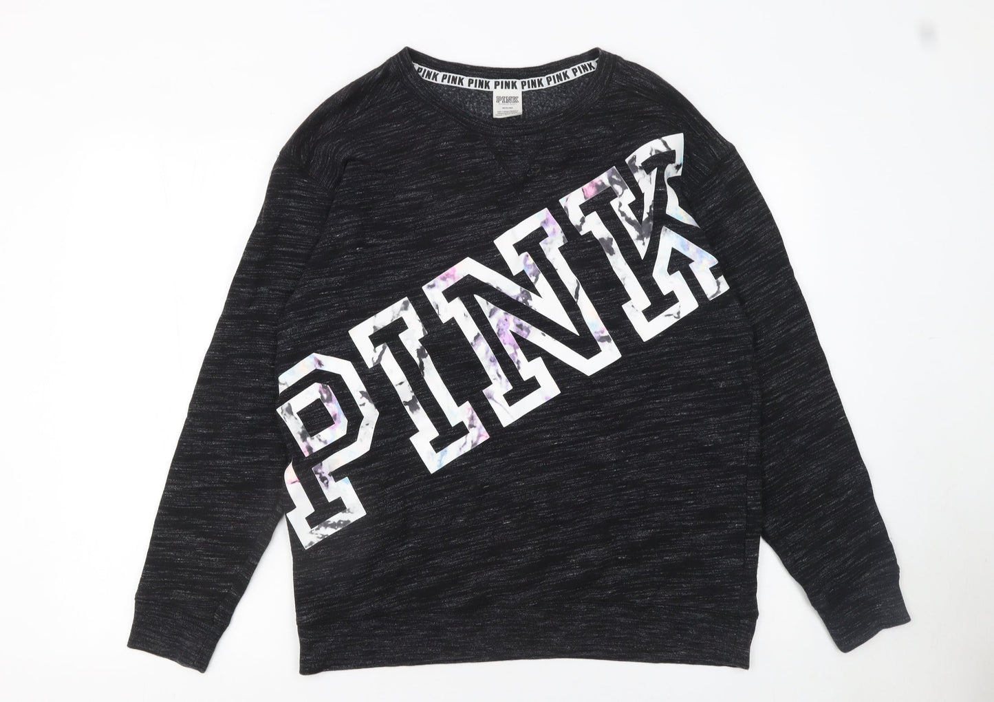 Victoria's Secret PINK Women's Black Cotton Blend Pullover Sweatshirt Size 12