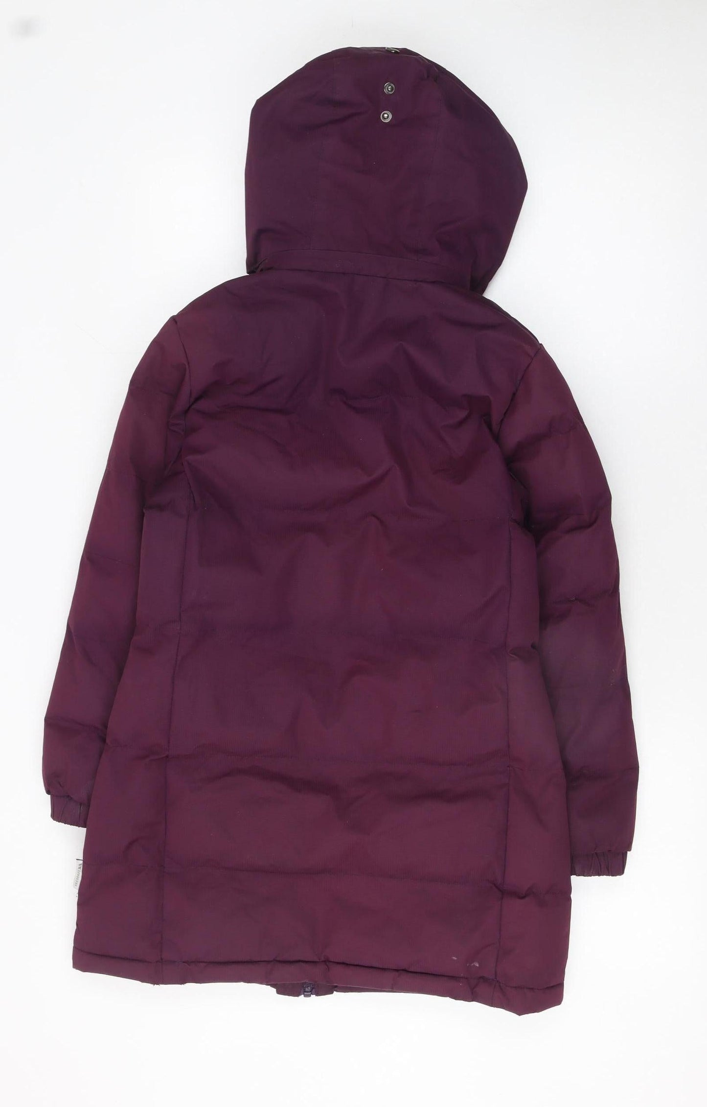 Trespass Girls Purple Hooded Waterproof Puffer Coat 9-10 Years Long Winter Jacket