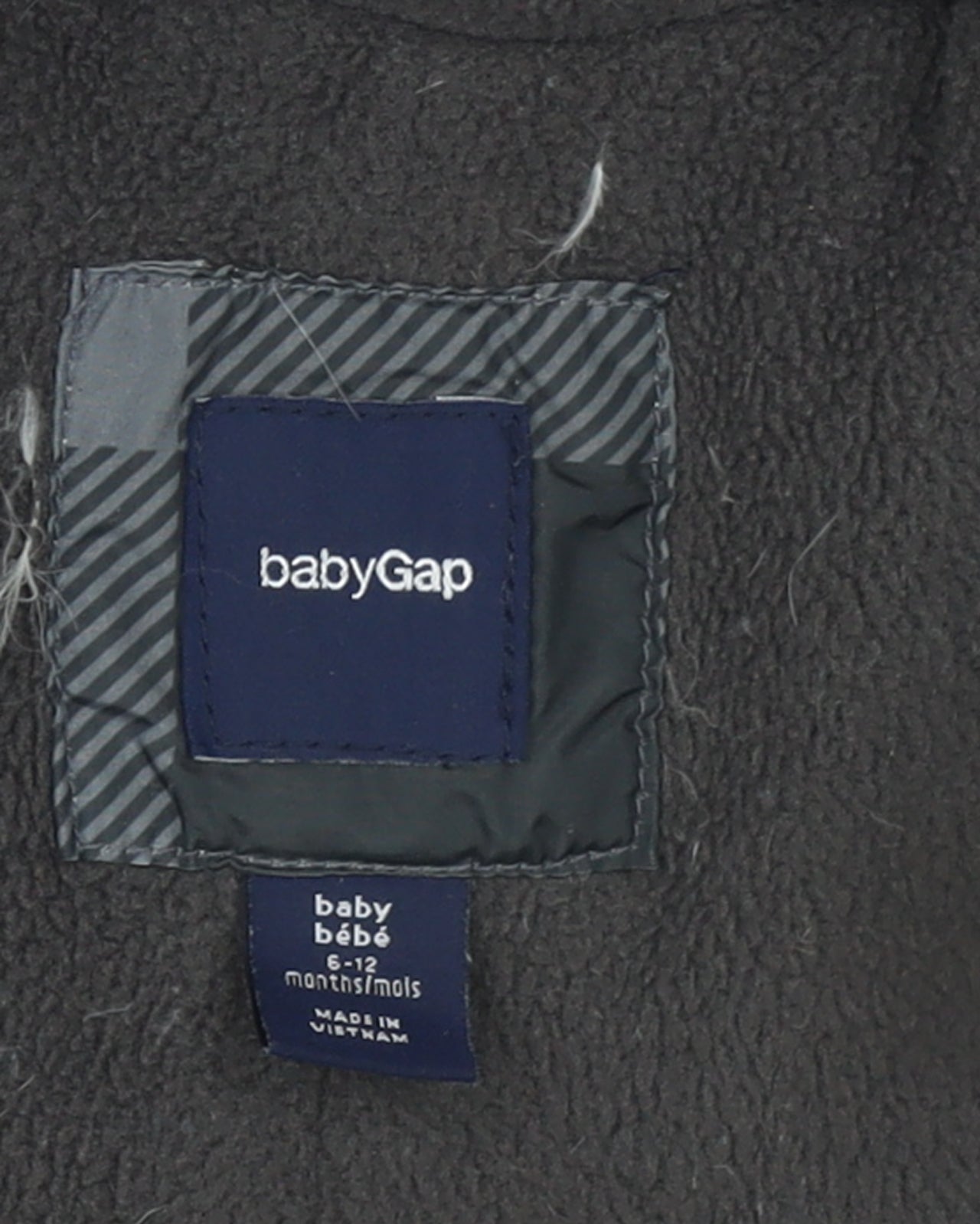 babyGap Unisex Baby Grey Check Puffer Snowsuit 6-12 Months Hooded Down Filled
