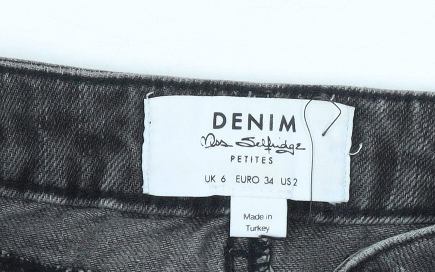 Miss Selfridge Womens Black Denim A-Line Petite Skirt UK 6
