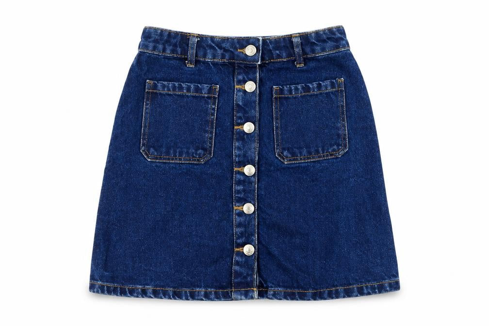 Denim Co. Women Blue Denim A-Line Button Skirt Size 4