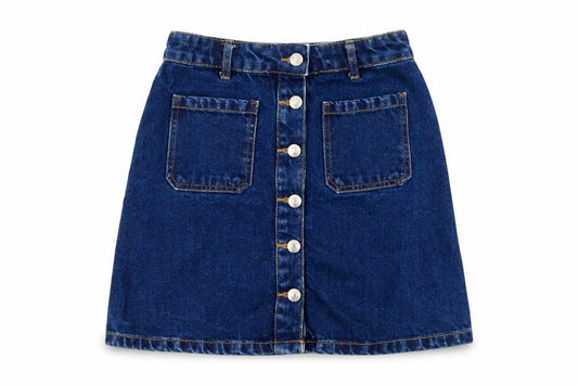 Denim Co. Women Blue Denim A-Line Button Skirt Size 4