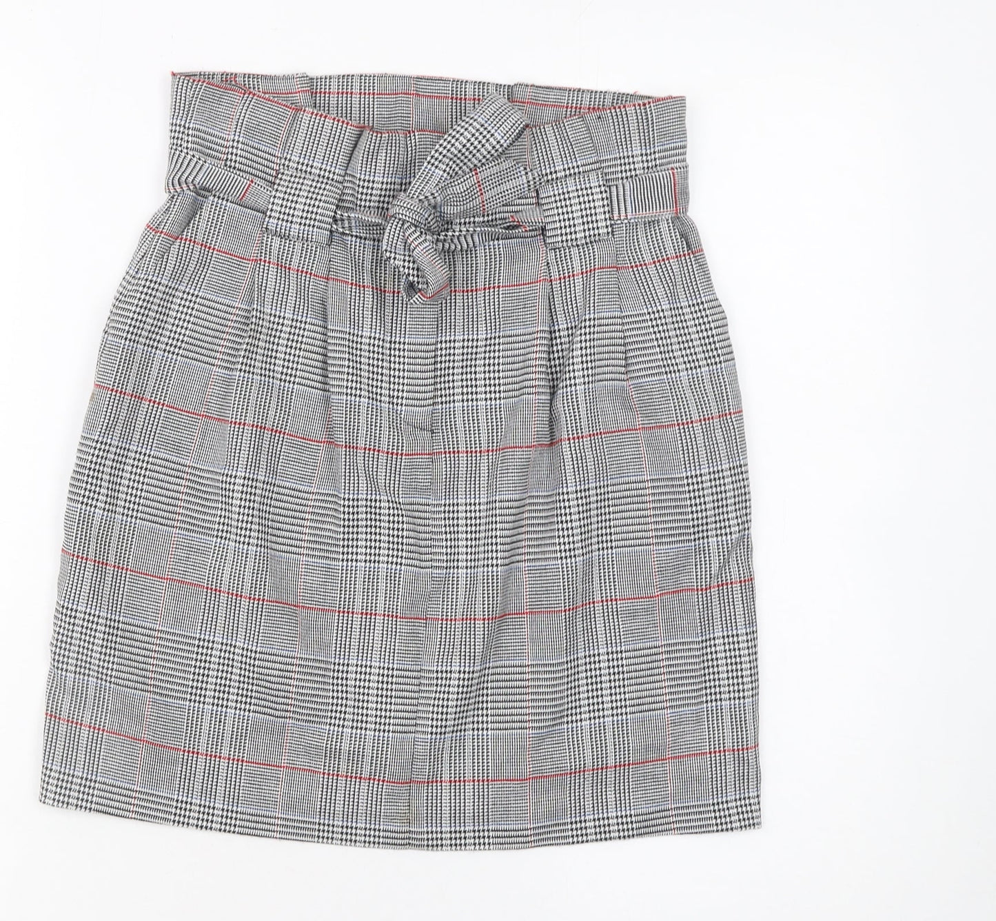 Miss Selfridge Women’s Check Tweed Belted Pencil Skirt UK 6 Multicoloured