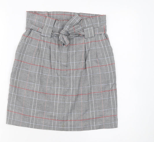 Miss Selfridge Women’s Check Tweed Belted Pencil Skirt UK 6 Multicoloured