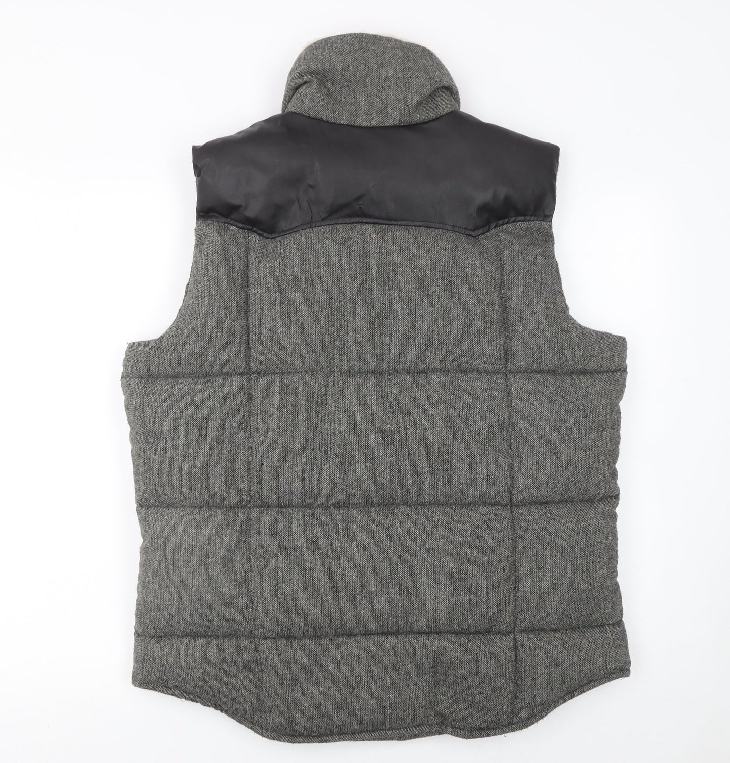 Another Influence Men's Grey Padded Wool Blend Bodywarmer Waistcoat M