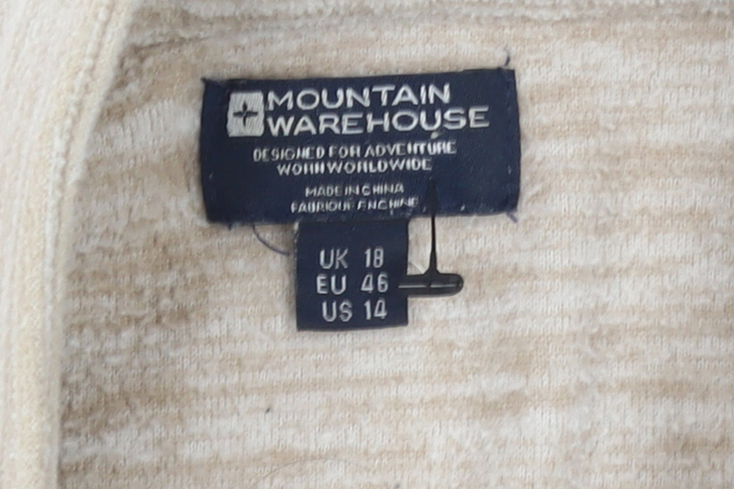 Mountain Warehouse Women Beige 1/2 Zip Fleece Pullover Sweatshirt UK 18