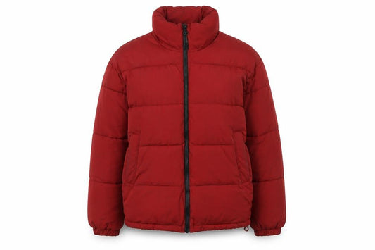 Urban Outfitters Womens Red Puffer Jacket Size M Full Zip Winter Coat