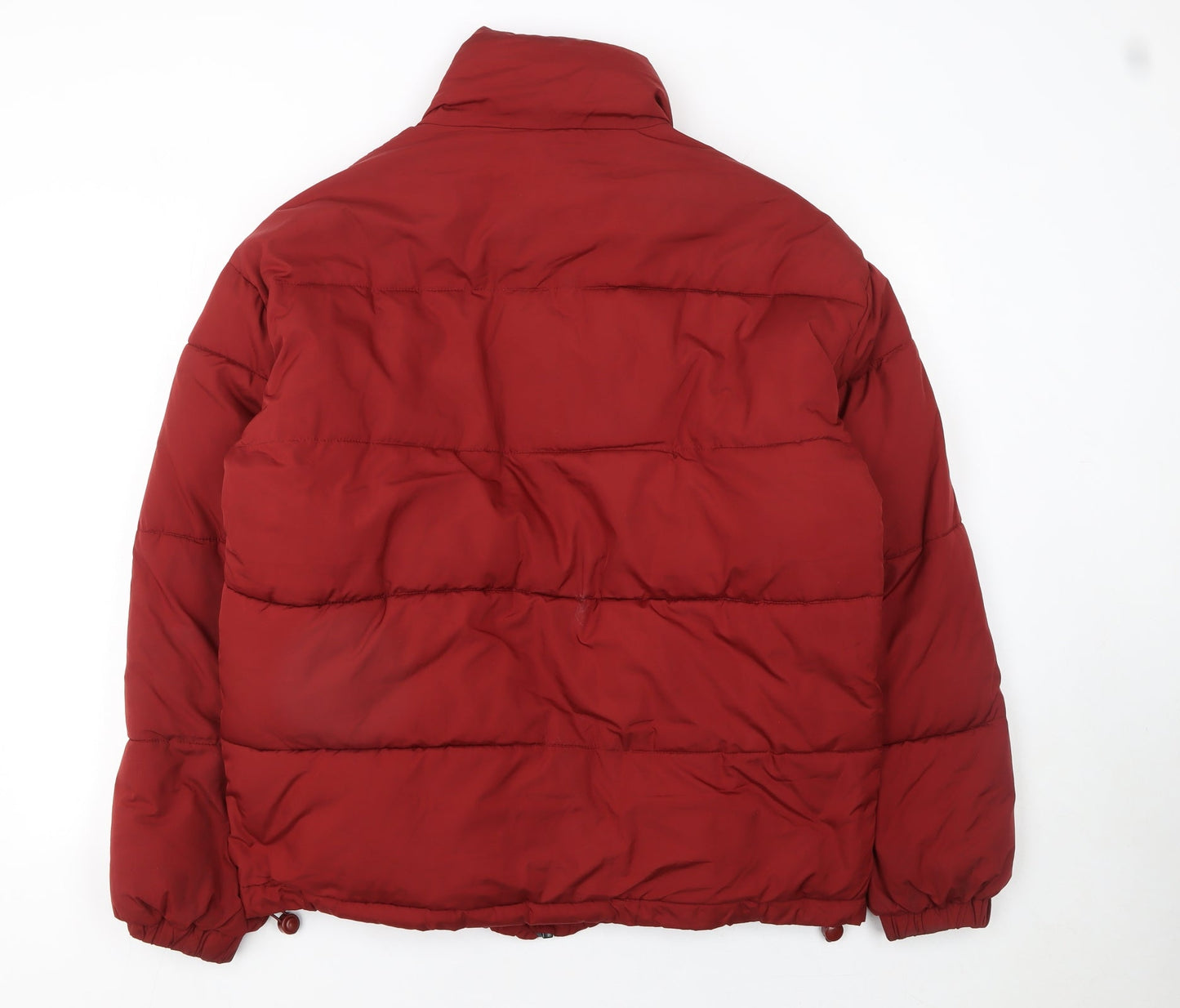 Urban Outfitters Womens Red Puffer Jacket Size M Full Zip Winter Coat