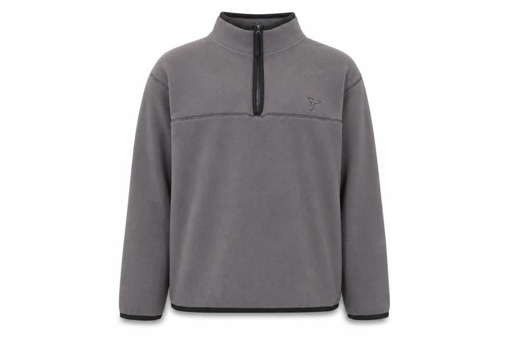 Kangaroo Poo Mens Grey Fleece Quarter Zip Pullover Sweatshirt L