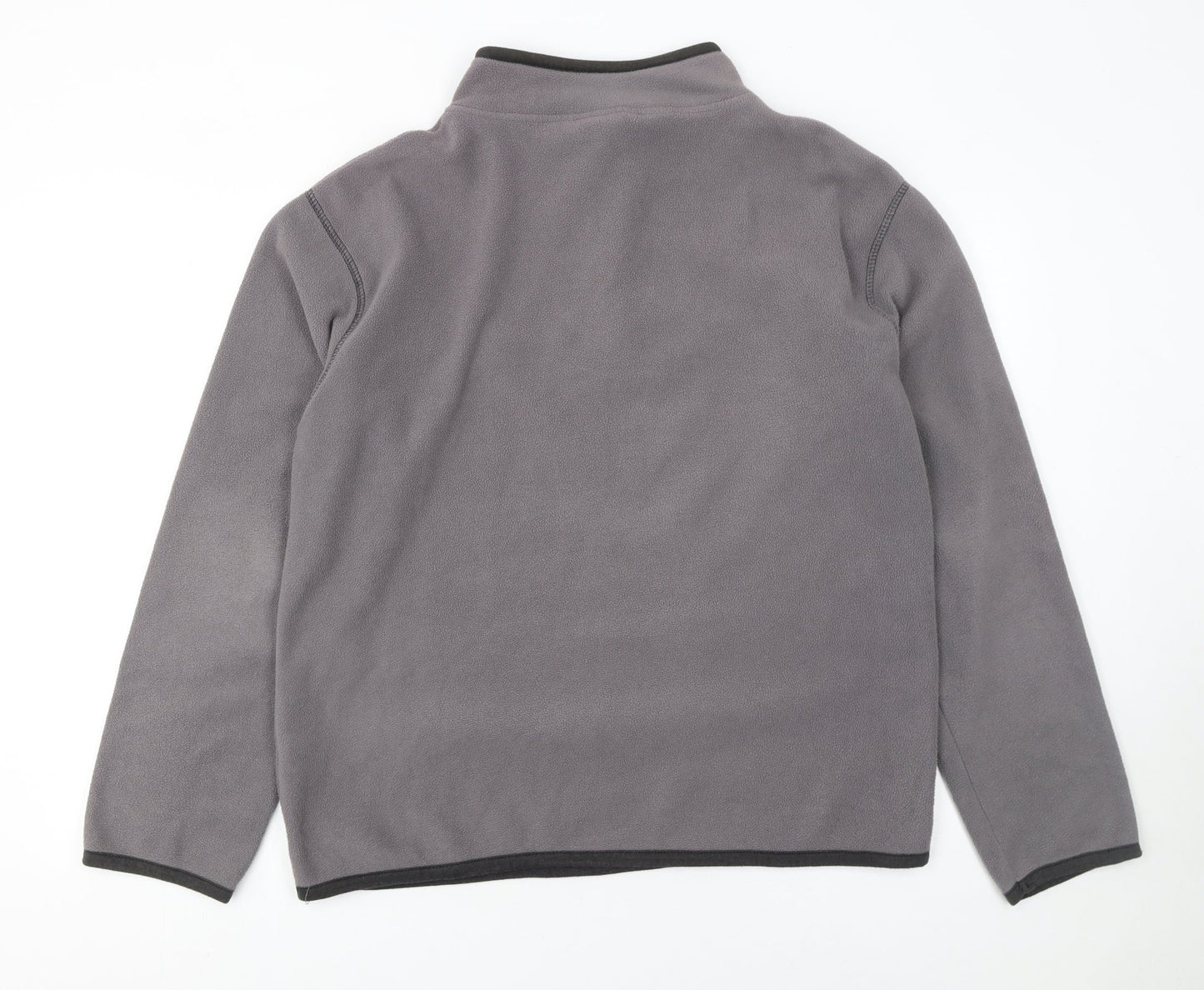 Kangaroo Poo Mens Grey Fleece Quarter Zip Pullover Sweatshirt L