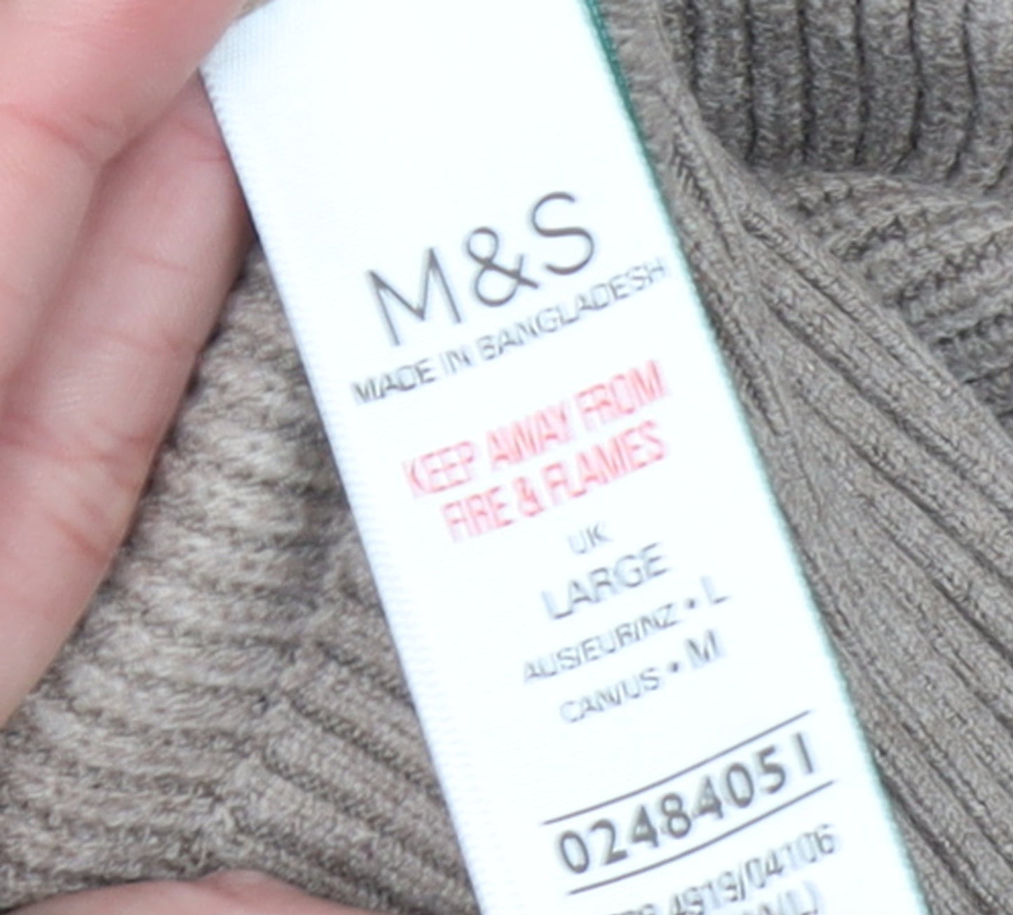 Marks and Spencer Women Beige Cable-Knit Crew Neck Jumper L