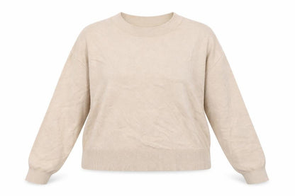 Savida Womens Beige Crew Neck Lightweight Pullover Jumper Size L