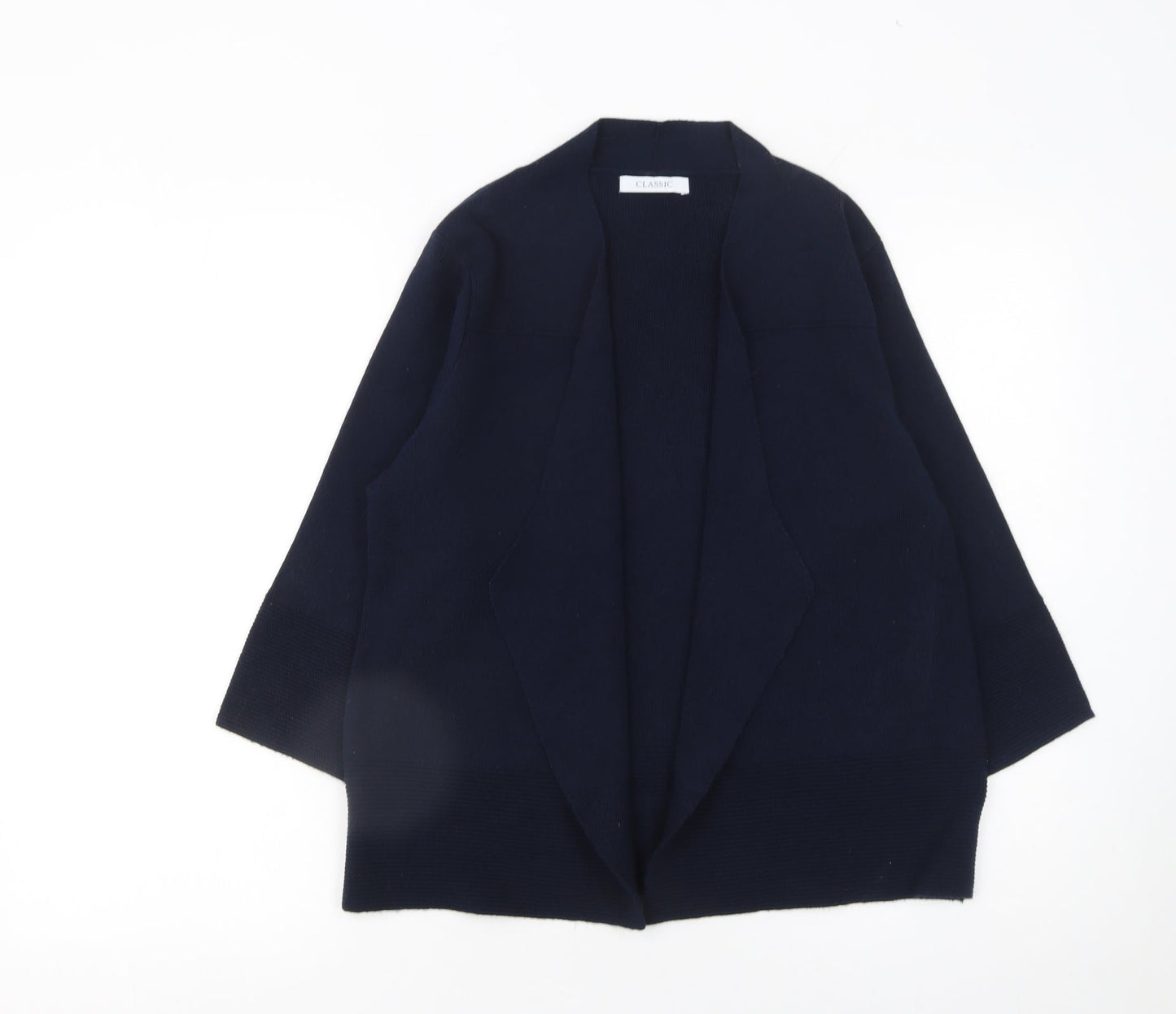 Marks and Spencer Womens Black Size 14 Open Front Knit Cardigan