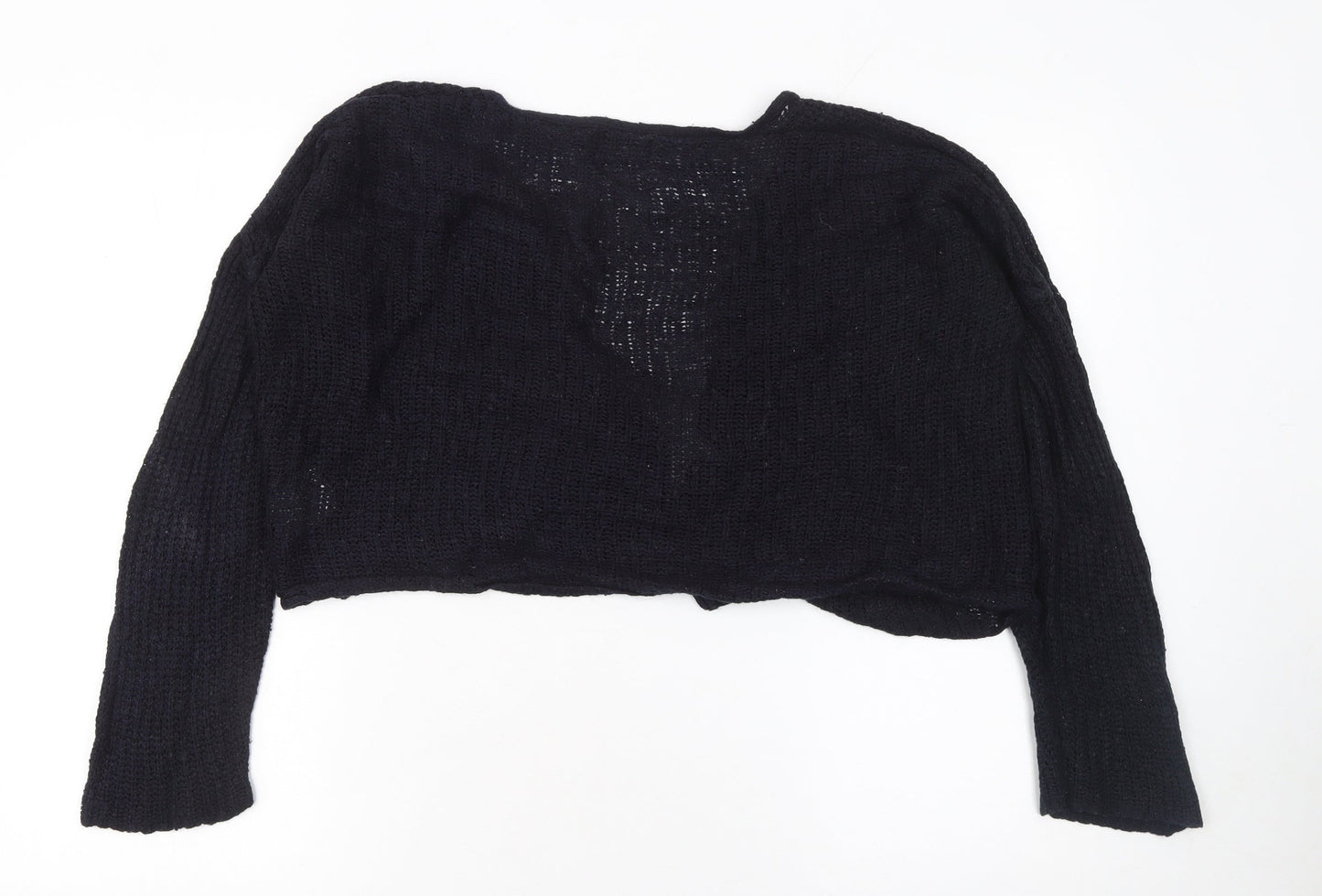 Brave Soul Women Black Open Knit Lightweight Cardigan Size S