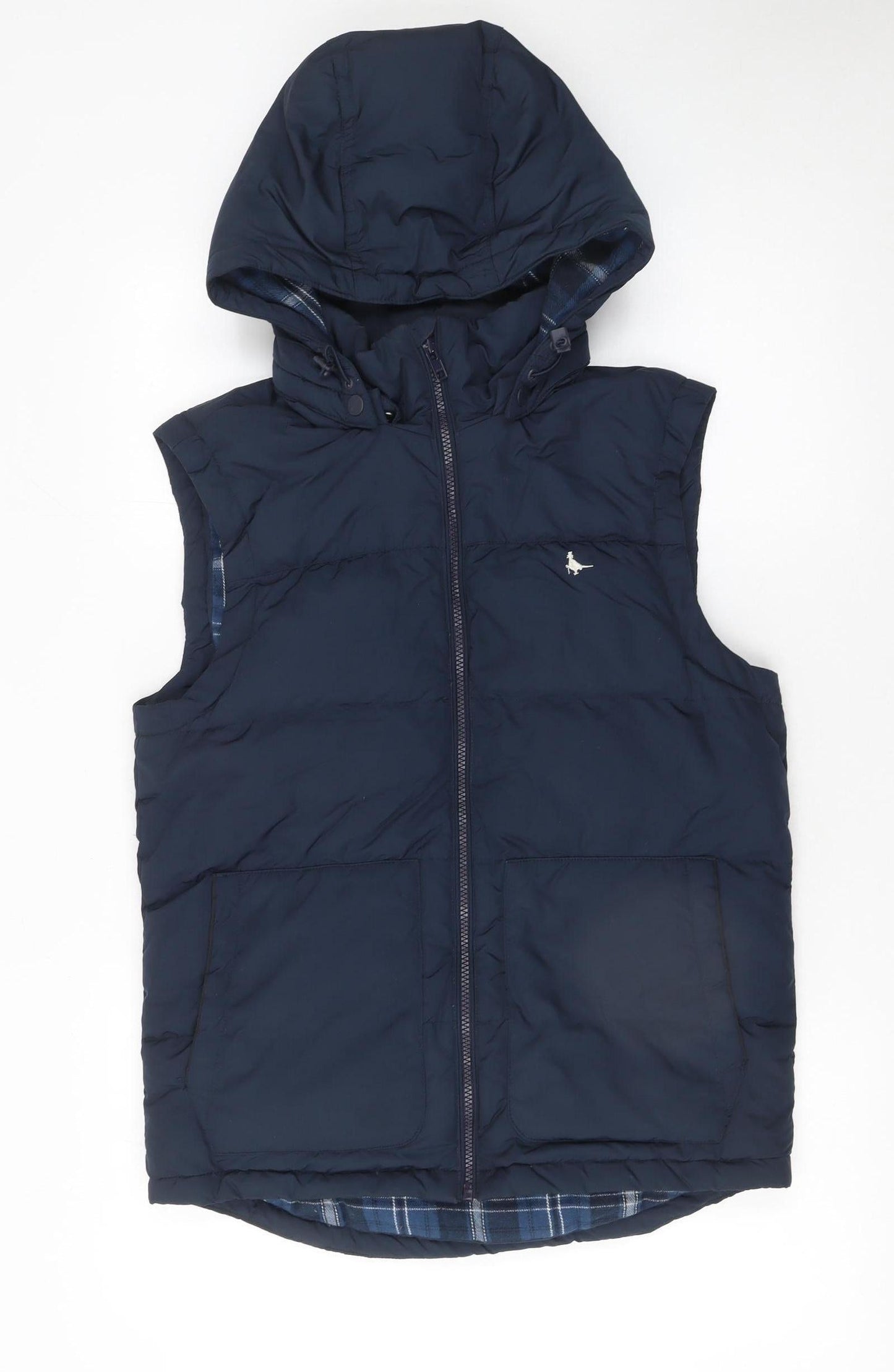 Jack Wills Men's Blue XS Hooded Puffer Gilet Waistcoat